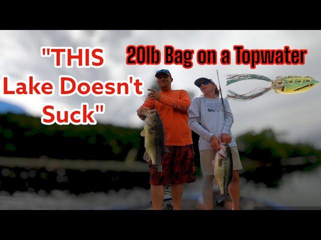 THIS LAKE IS MISSOURI'S BEST KEPT SECRET! 20lb Bag of TOPWATER BASS! June Bass Fishing!