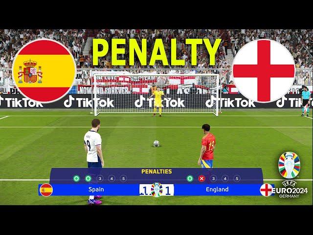 SPAIN Vs ENGLAND - Penalty Shootout | Final UEFA Euro 2024 | Yamal vs Saka | PES Gameplay