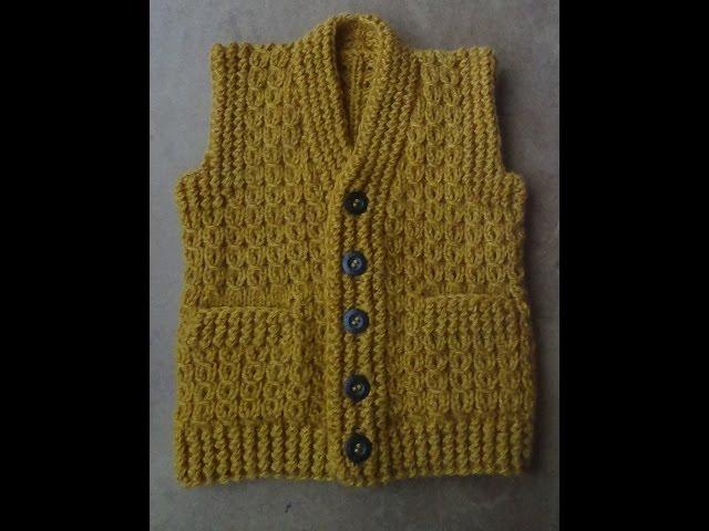 Жилет с карманами  Часть 1  Спинка. Vest knitting part 1