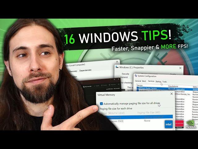 THESE are my 16 TIPS to OPTIMIZE Windows 10/11 (Improved FPS & Gaming Performance)!