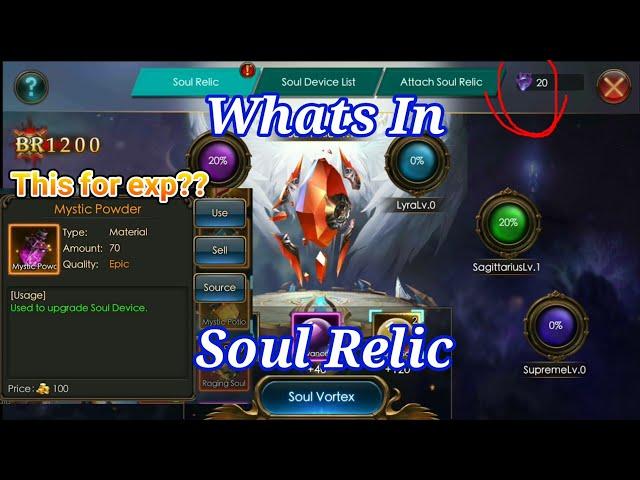 SOUL RELIC Tes Upgrade Legacy of Discord