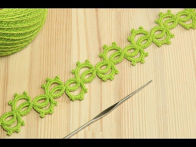 Вязание крючком ленточного ажурного кружева - crochet lace