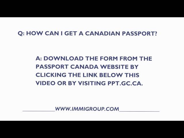 How To Get A Canadian Passport