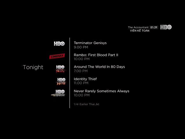 HBO (Asia) | Tonight (Aug 13, 2021)