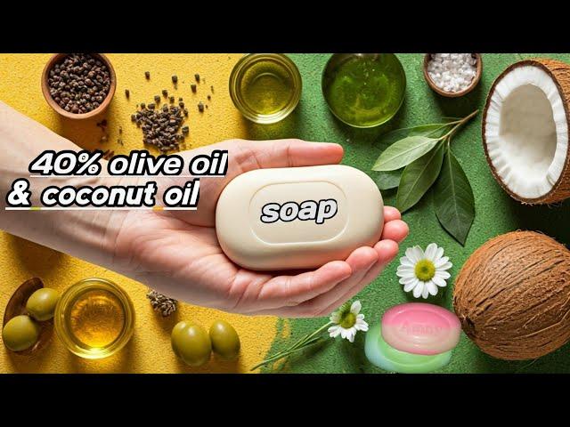 40% olive oil and 60 % coconut oil soap Recipe | Cold process soap making | Soap stamping