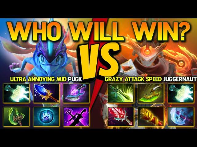 WHO WILL WIN? Between Ultra Annoying Mid Puck Vs. Crazy Attack Speed Carry Juggernaut | 7.37c DotA 2