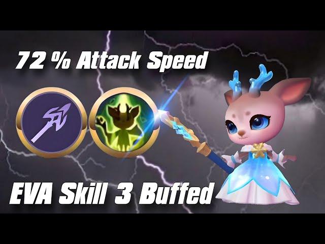 EVA SKILL 3 BUFFED WITH HAYA LANCER !! MAGIC CHESS BEST SYNERGY 2024.