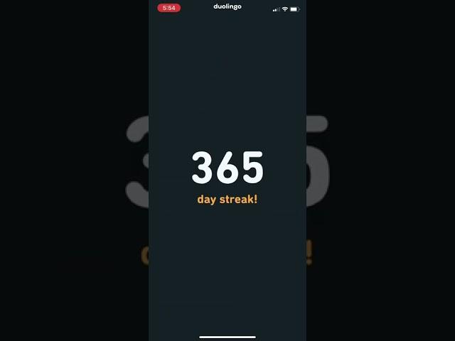 duolingo 365 day streak 