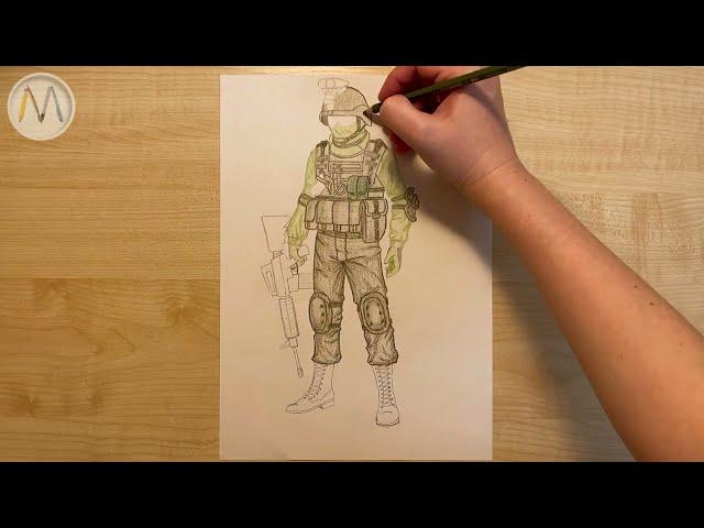 Как нарисовать солдата / Soldier drawing