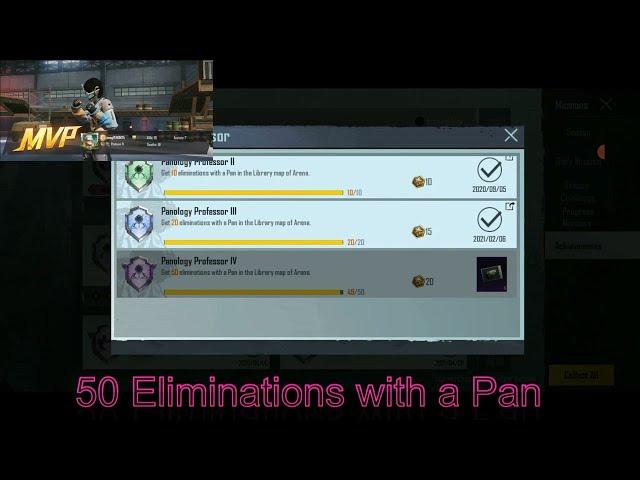 KILL 50 ENEMIES WITH A PAN | PUBG MOBILE | COMPLETE PANALOGY PROFESSOR ACHIEVEMENT