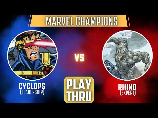 CYCLOPS vs EXPERT RHINO in Marvel Champions | Leadership Aspect | Play Thru