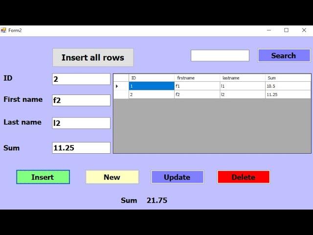 c# tutorial for beginners -  how to get the sum of all datagridView column values