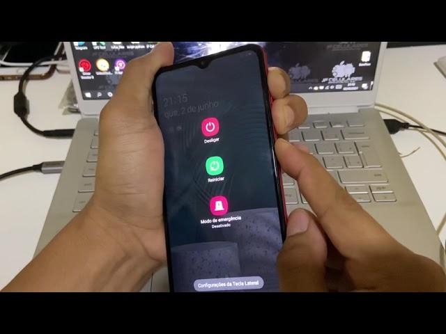 Como restaurar Galaxy A12 com tela bloqueada, quando não desliga. (Hard reset)
