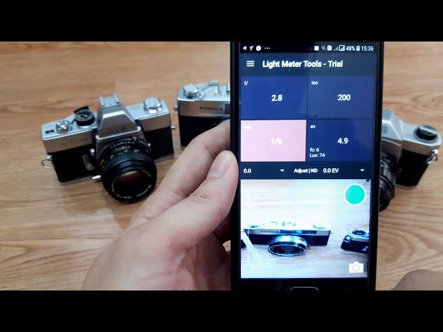 Sử dụng app đo sáng để  dùng máy phim không đo sáng