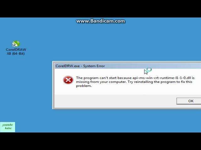 how To Fix the programme can'not start because api ms win crt runtime 1-1-0 dll is missing