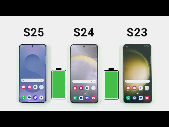 Samsung S25 vs S24 vs S23 Battery Drain Test | S25 Battery Test