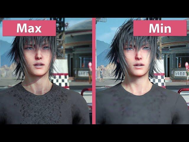 [4K] Final Fantasy XV – PC Min vs. Max Graphics Comparison & Frame Rate Test