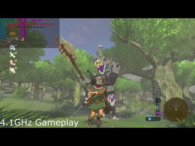 BotW CEMU 1.11.3 | Ryzen 1600 | Finally 60 FPS on Ryzen! | 1080p | 4.1GHz vs. 3.7GHz | Side by side