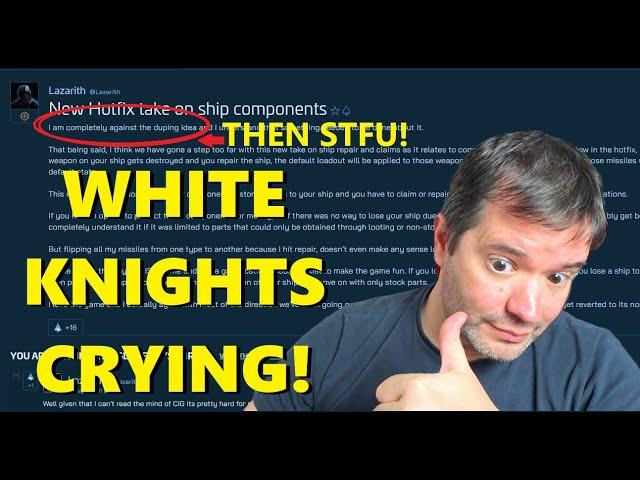 STAR CITIZEN |THE IRONY! White Knights CRY because they cant DUPE  Ship Systems after the FIX‼️