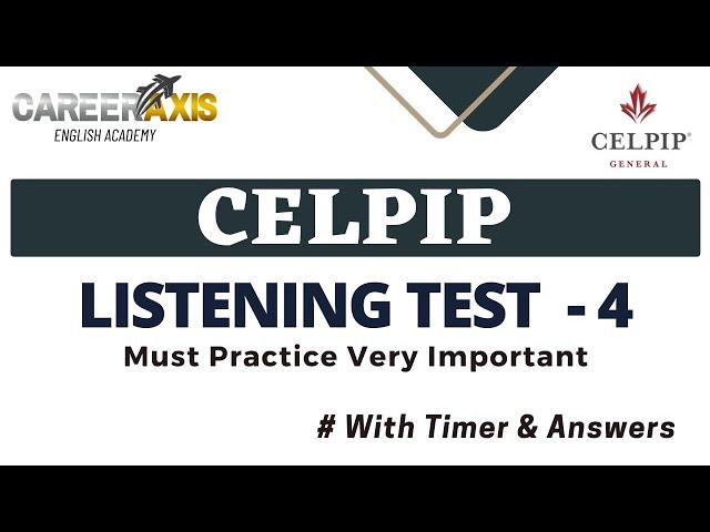 Celpip Listening Mock Test - 4  | Celpip Listening Practice Test Online Free