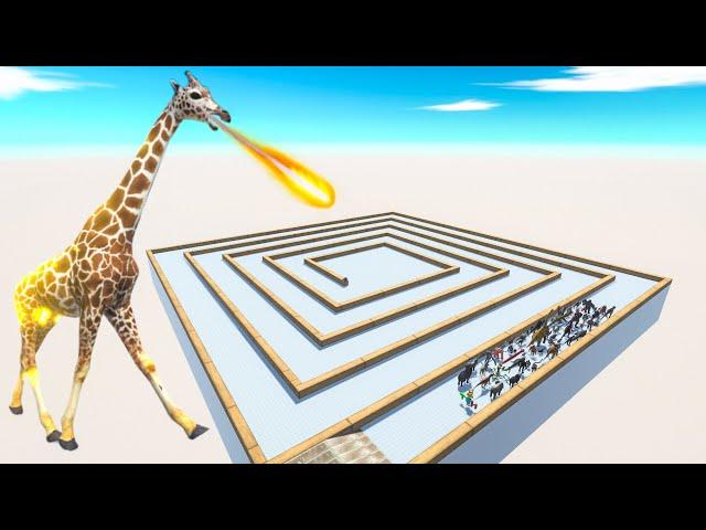 Escape From Fire Giraffe - Last Survivor - Swirl Coruse | Animal Revolt Battle Simulator
