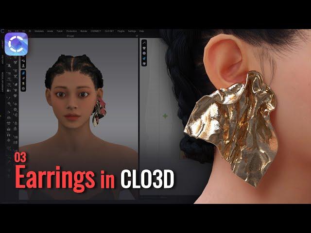 How to Design an Artistic Crumpled Metal Earring in CLO 3D