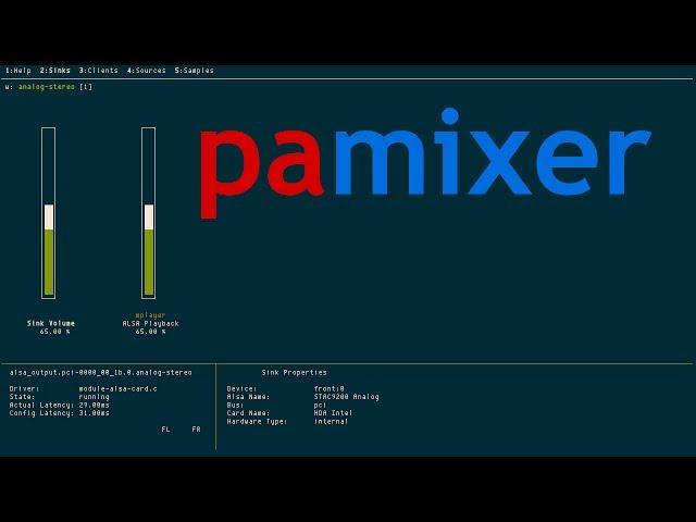 pamixer, alsamixer-like for PulseAudio