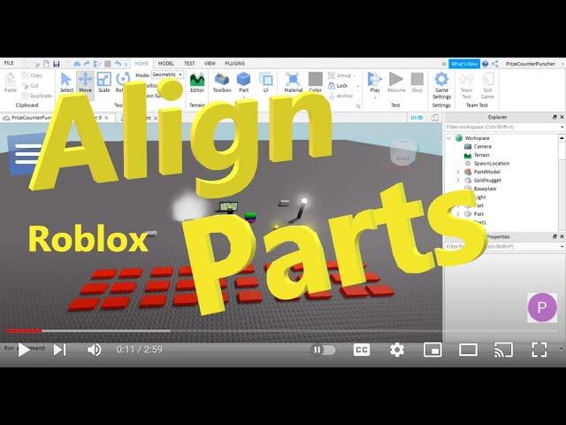 How to Align Parts (Roblox Studio Tutorial) by PrizeCP Extreme Simple Series (039)