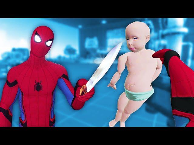 Spiderman is the WORST babysitter... (Boneworks VR Mods)