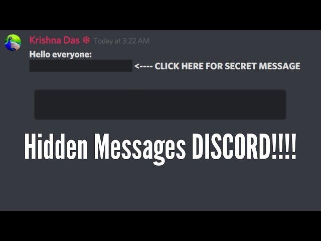 How to Create a Hidden Message in Discord 2019!!!! NEW DISCORD FEATURE!!!!