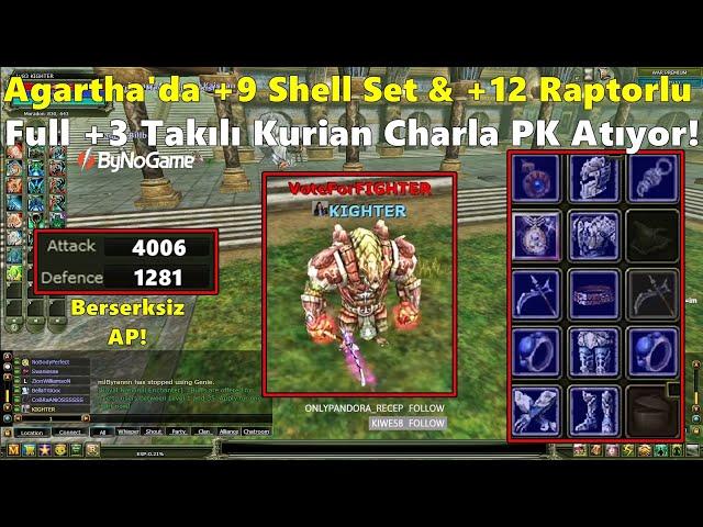 ImKira - Agartha'da +9 Shell Set & +12 Raptorlu Full +3 Takılı Kurian Charla PK Atıyor Knight Online