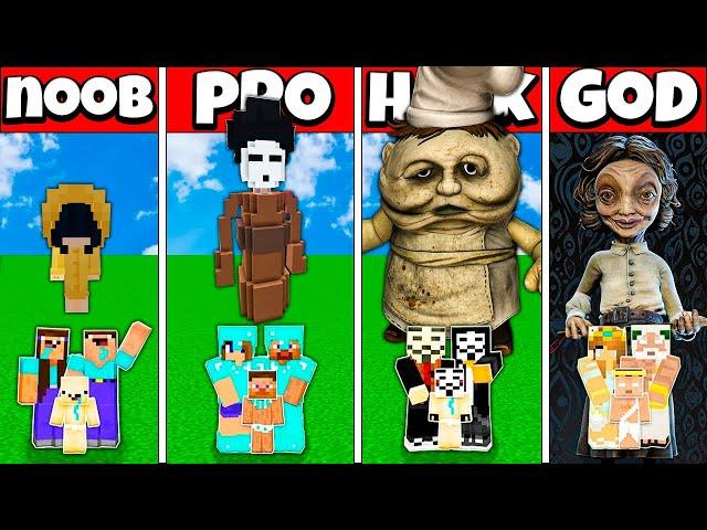 Minecraft Battle FAMILY LITTLE NIGHTMARES BUILD HOUSE CHALLENGE NOOB vs PRO vs HACKER GOD Animation