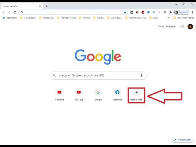  Como AÑADIR una WEB a la PÁGINA de INICIO de GOOGLE CHROME FÁCIL y RÁPIDO