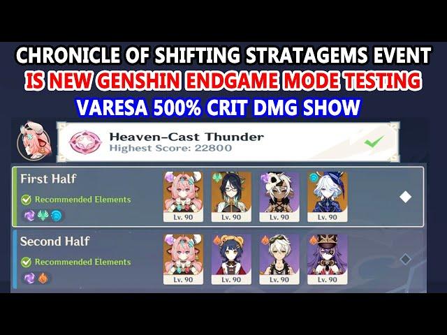 Chronicle of Shifting Stratagems is New Genshin EndGame Mode Testing | Varesa 500% Crit DMG Show