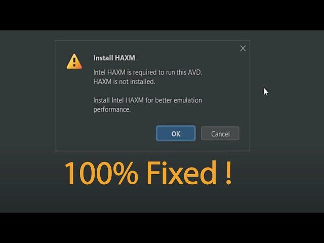 Intel HAXM is required to run this AVD HAXM is not installed !! FIXED iT NOW 