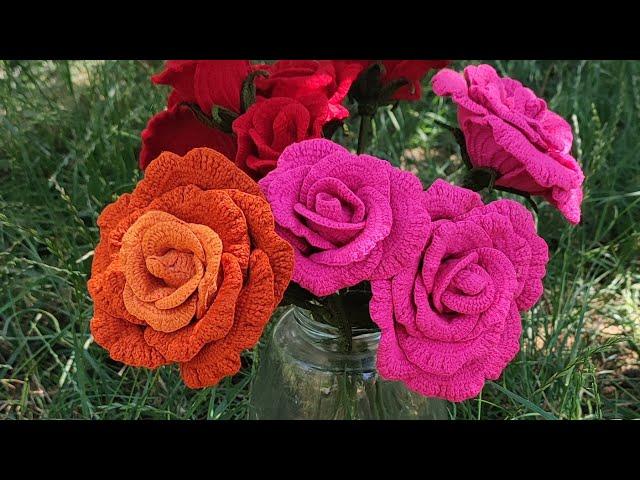 How to crochet Rose/Cum crosetam Trandafir