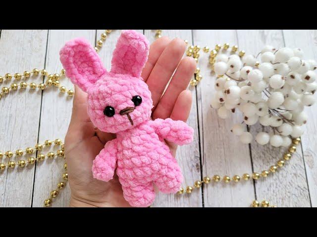 ЗАЙЧИК МАЛЫШ ИЗ ПЛЮШЕВОЙ ПРЯЖИ КРЮЧКОМ️crochet bunny