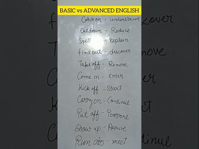 BASIC vs ADVANCED ENGLISH|English #ingles #englishlearning #englishtips #shorts #subscribe #esl