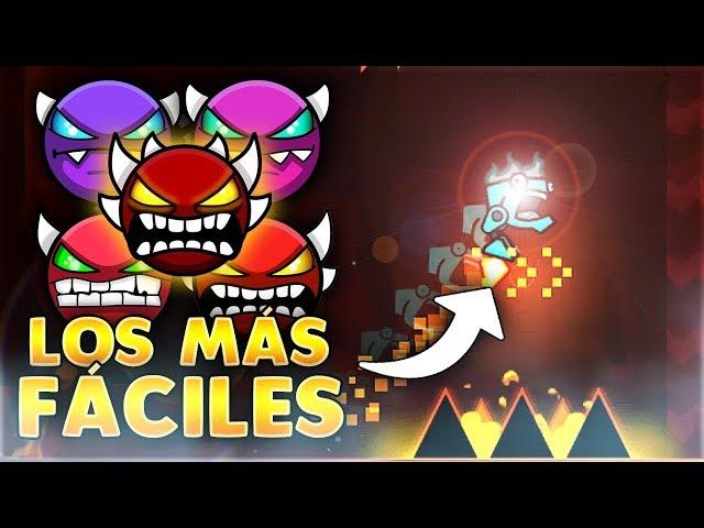 Los NIVELES DEMON MÁS FÁCILES de CADA DIFICULTAD de Geometry Dash 2.1 | GuitarHeroStyles