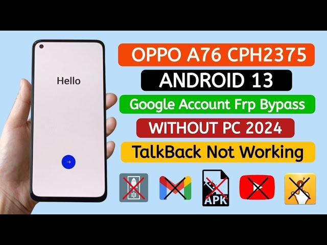 OPPO-A76 (CPH2375) Android 13 Frp Bypass Without PC||Google account frp unlock||@TadrishinfoTech||