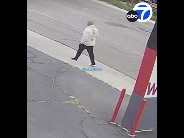 Surveillance footage shows deranged gunman Julio Rodarte randomly shooting at cars…….‍