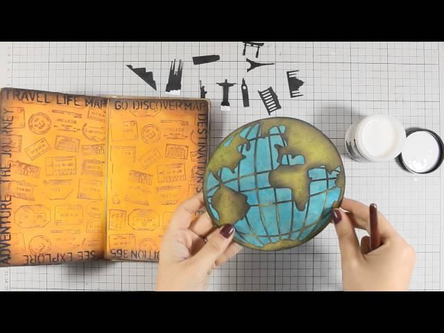 Travel Themed Art Journaling Tutorial with Vicky Papaioannou