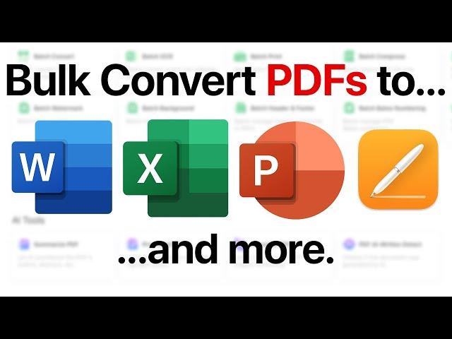 Bulk Convert PDFs to Word, Excel & Editable Formats (without Adobe Acrobat)