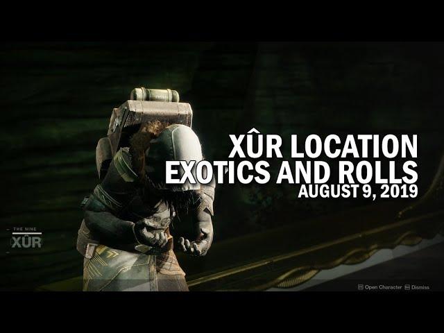 Xur Location, Exotics & Armor Rolls 8-9-19 / August 9, 2019 [Destiny 2]