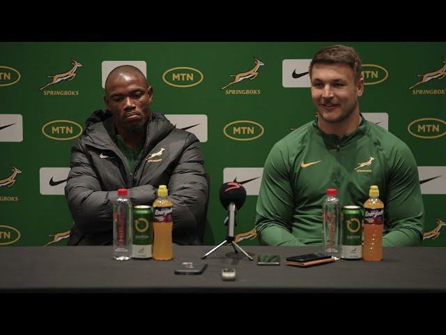 Springbok media conference: Makazole Mapimpi and Andre Esterhuizen