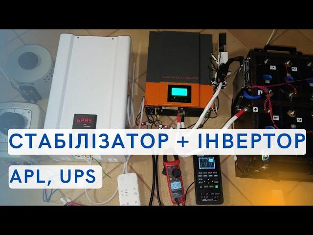 Hybrid inverter (UPS) PowMR + voltage stabilizer Elex Ampere 12-1/40. APL and UPS modes