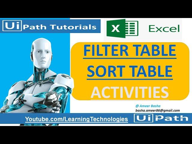 UiPath Tutorial || Day 37 :  Filter Table and Sort Table activities (Create Table)