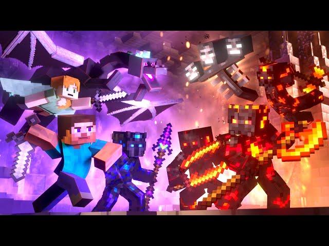 Nether VS The End - Alex and Steve Life (Minecraft Animation)