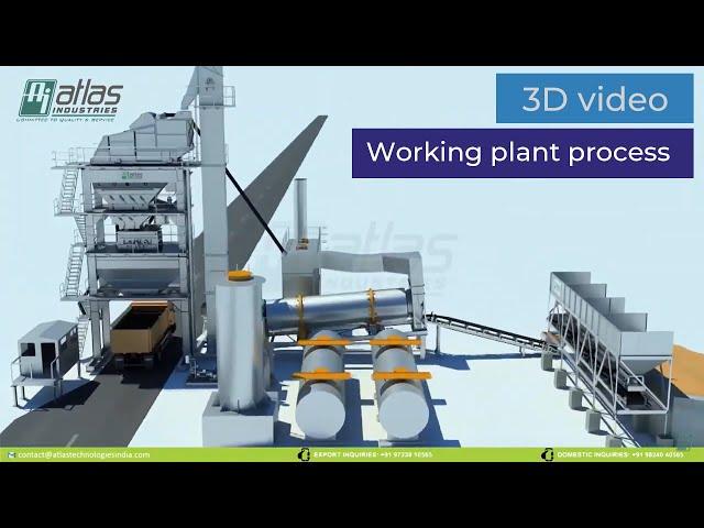 3D animation video of asphalt batch mixing plant at work Atlas Industries