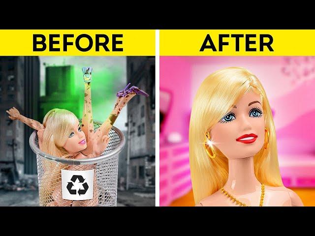 Barbie Transformation!  Barbie Doll Makeover Hacks And Crafts 